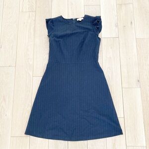 LOFT Blue Sheath Midi Dress with Flutter Cap Sleeves